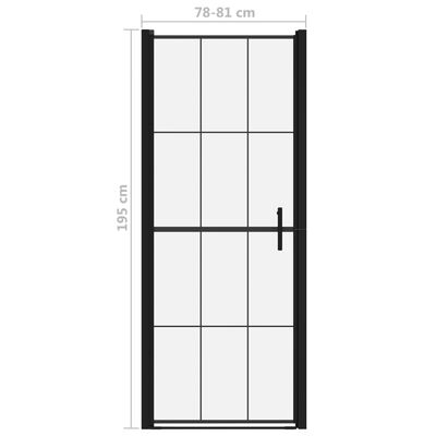 vidaXL Vrata za tuš kaljeno steklo 81x195 cm črna