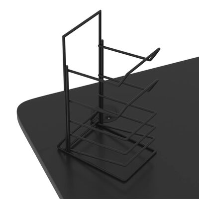 vidaXL Gaming miza z nogami Z-oblike črna 90x60x75 cm
