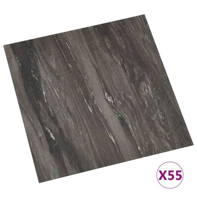 vidaXL Samolepilne talne plošče 55 kosov PVC 5,11 m² temno sive