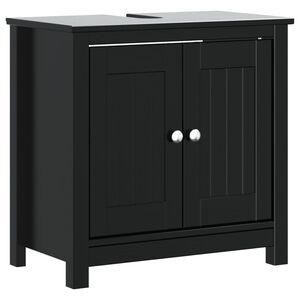 vidaXL Kopalni&scaron;ka omarica BERG črna 60x34x59 cm trdna borovina