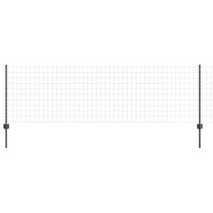 vidaXL Evropska ograja z drogom 10 x 0,8 m Jeklo s PVC premazom Siva