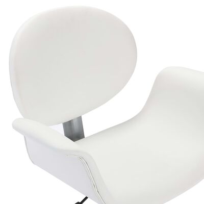 vidaXL Vrtljivi jedilni stoli 2 kosa belo umetno usnje
