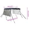vidaXL Bimini tenda s 3 loki in stranicami 183x(170-182)x137 cm