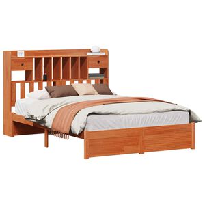 vidaXL Knjigarna Postelja Okvir s predalom Voskan Rjava 200 x 160 cm