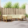 vidaXL Zunanja garnitura za sedenje z blazino 6 pcs Naravna in smetana