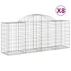 vidaXL Obokane gabion ko&scaron;are 8 kosov 200x50x80/100 cm cinkano železo