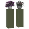 vidaXL Stojalo za rastline 2 pcs Olivno zelena 24 x 24 x 75 cm Jeklo