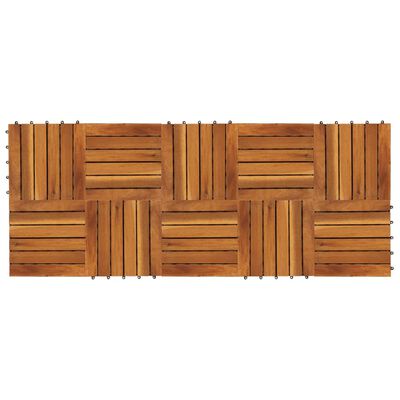 10 kosov talnih plošč iz akacije 30 x 30 cm vertikalen vzorec