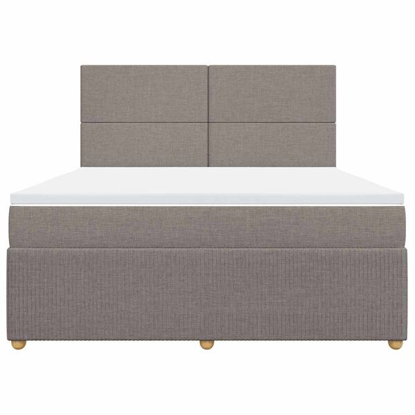 vidaXL Box spring postelja z vzmetnico taupe 180x200 cm blago