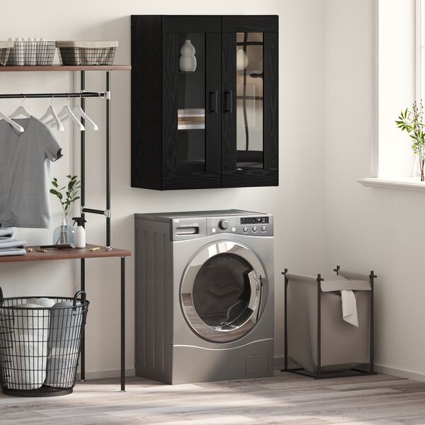 vidaXL Strani &scaron;al Črna Orehovina 69,5 x 34 x 90 cm Konstruiran les