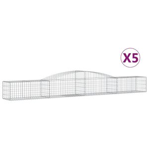 vidaXL Obokane gabion ko&scaron;are 5 kosa 400x50x40/60 cm pocinkano železo