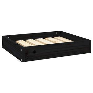 vidaXL Pasja postelja črn 51,5x44x9 cm trdna borovina