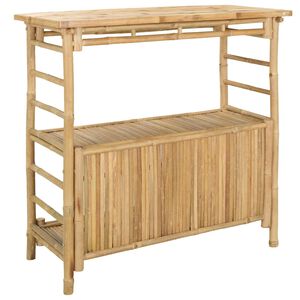 vidaXL Zunanja barska miza Naravna 110 x 50 x 105 cm Bambus