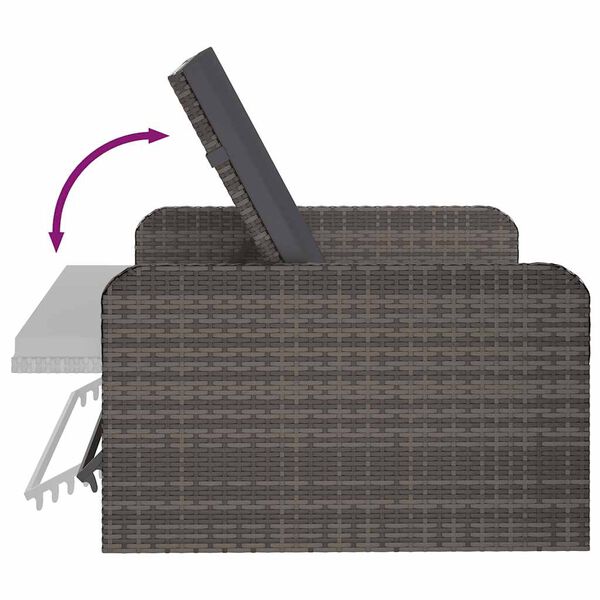 vidaXL Vrtna sedežna garnitura z blazinami 2-delna poli ratan siva