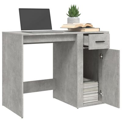 vidaXL Pisalna miza betonsko siva 100x49x75 cm inženirski les