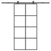 vidaXL Drsna vrata z opremo 102,5x205 cm ESG steklo in aluminij
