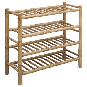 vidaXL Polica za čevlje 68 x 28 x 63 cm Bambus Naravna