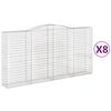vidaXL Obokane gabion ko&scaron;are 8 kosa 400x50x200/220 cm pocinkano železo