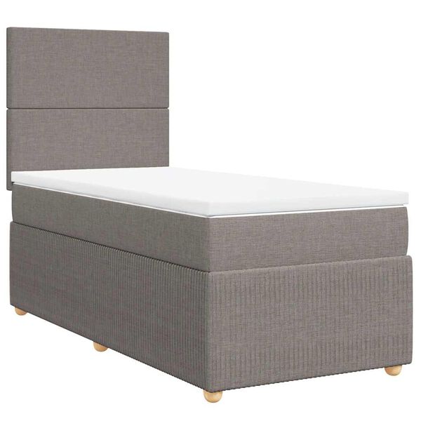 vidaXL Box spring postelja z vzmetnico taupe 100x200 cm blago