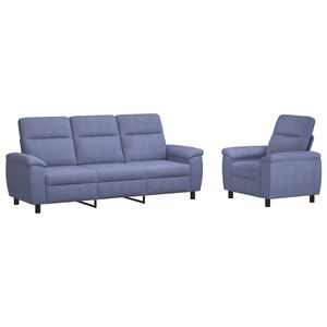 vidaXL Kavčna garnitura 2 pcs Jeans modra Blago
