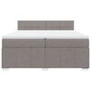 vidaXL Box spring postelja z vzmetnico taupe 200x200 cm blago