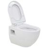 vidaXL Viseča WC &scaron;koljka keramična bela