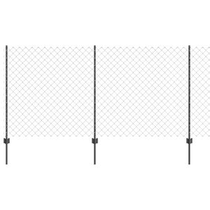 vidaXL Verižna ograja s stebrom 10 x 1,2 m Jeklo s PVC premazom Siva