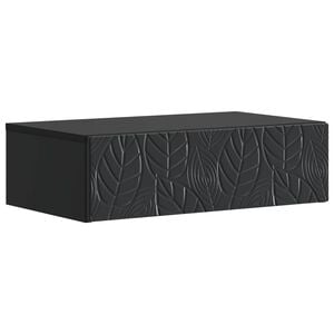 vidaXL Stenska stranska miza 59 x 34,5 x 17 cm Inženirski les Črna
