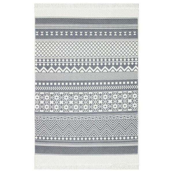 vidaXL Preproga siva in bela 160x230 cm bombaž