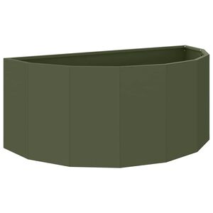 vidaXL Cvetlično korito Oljčno zelena 90 x 45 x 35 cm Jeklo