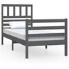 vidaXL Posteljni okvir siv 75x190 cm trden les