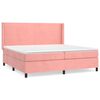 vidaXL Box spring postelja z vzmetnico roza 200x200 cm žamet