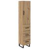 vidaXL Visok predalnik Umetni hrast 34,5 x 34 x 180 cm Inženirski les