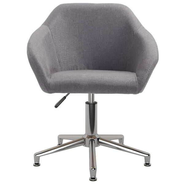 vidaXL Vrtljivi jedilni stoli 4 kosi svetlo sivo blago