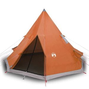 vidaXL &Scaron;otor za kampiranje tipi za 4 osebe oranžen vodoodporen