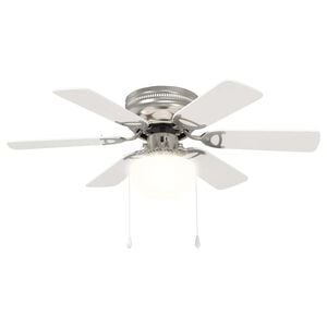vidaXL Stropni ventilator z lučko &Oslash; 82 cm Bela