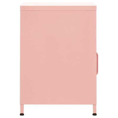 vidaXL Nočna omarica roza 35x35x51 cm jeklo