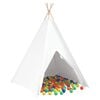 vidaXL Teepee &scaron;otor Bela 120 x 120 x 150 cm Tkanina in plastika