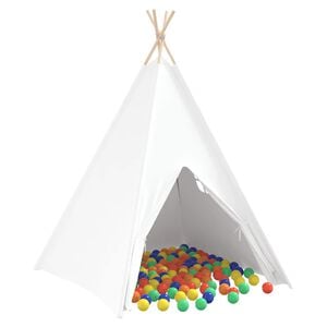 vidaXL Teepee &scaron;otor Bela 120 x 120 x 150 cm Tkanina in plastika