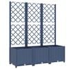 vidaXL Cvetlično korito z oporno mrežo modro sivo 120x40x136 cm PP