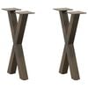 vidaXL Noge za klubsko mizico v obliki črke X, 2 kosa, naravno jeklo, 28 x (42-43) cm, jeklo