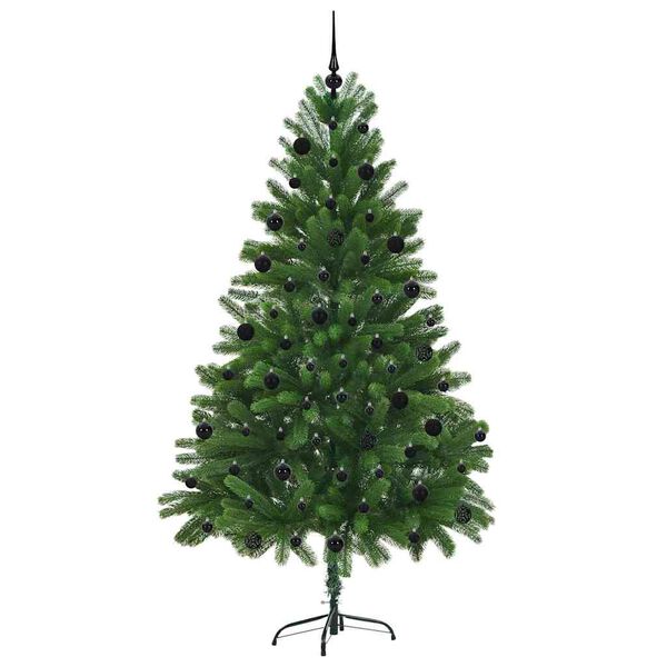 vidaXL Božično drevo med 300 LED z stojalom Zelena 210 cm PE