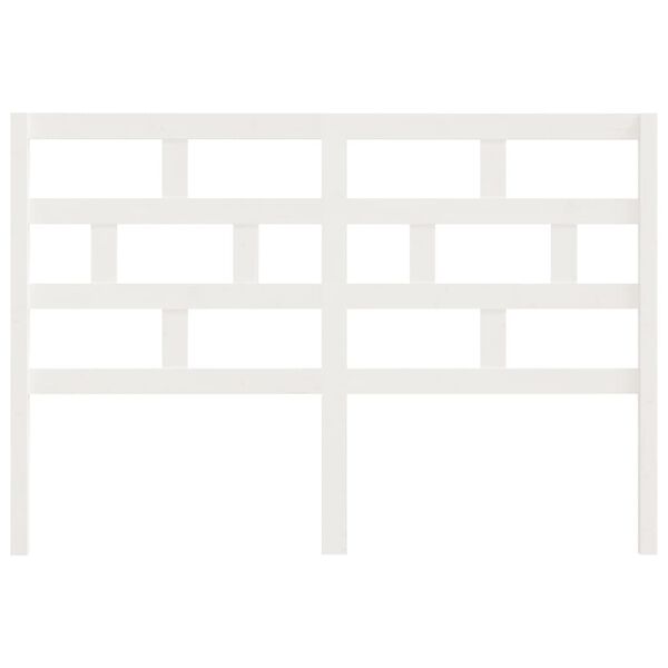 vidaXL Posteljno vzglavje belo 146x4x100 cm trdna borovina