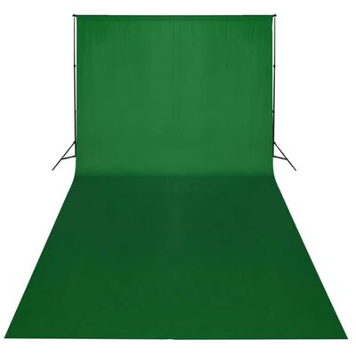 vidaXL Ozadje iz bombaža zeleno 600 x 300 cm Chroma Key