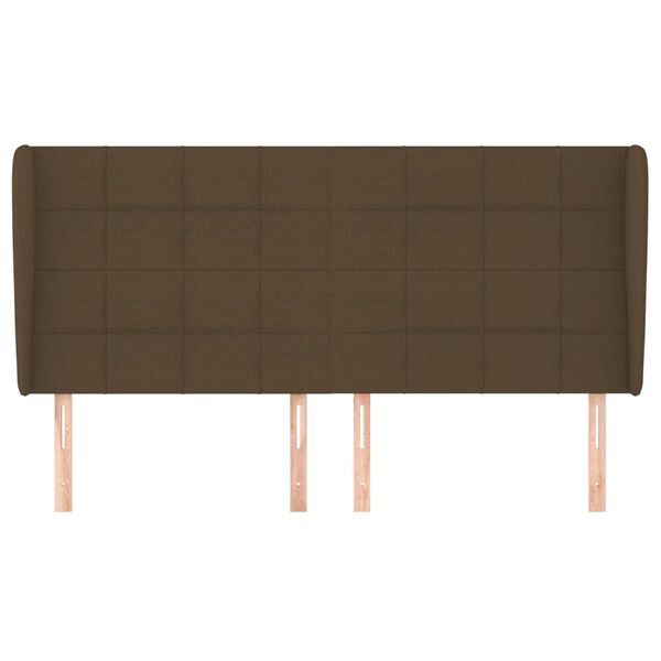 vidaXL Vzglavje z u&scaron;esi temno rjavo 163x23x118/128 cm blago