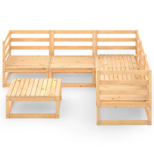 vidaXL Vrtna sedežna garnitura 6-delna trdna borovina