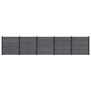 vidaXL Komplet ograj 5 kos 872 x 186 cm WPC in aluminij Siva