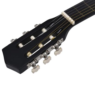 vidaXL Klasična kitara s 6 strunami črna 38"