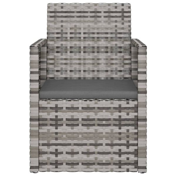 vidaXL Zunanja sedežna garnitura z blazinami 3-delna poli ratan siva