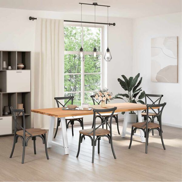 vidaXL Noge za jedilno mizo v obliki črke A, 2 kosa, bele barve, 80 x (72-73) cm, jeklo